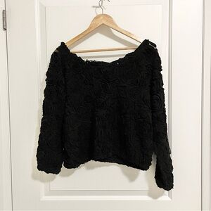 American Apparel 3D mesh roses top